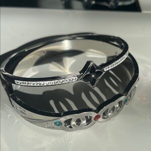 Silver and Black Bracelet with Red and Green Accents one LV ONE CC